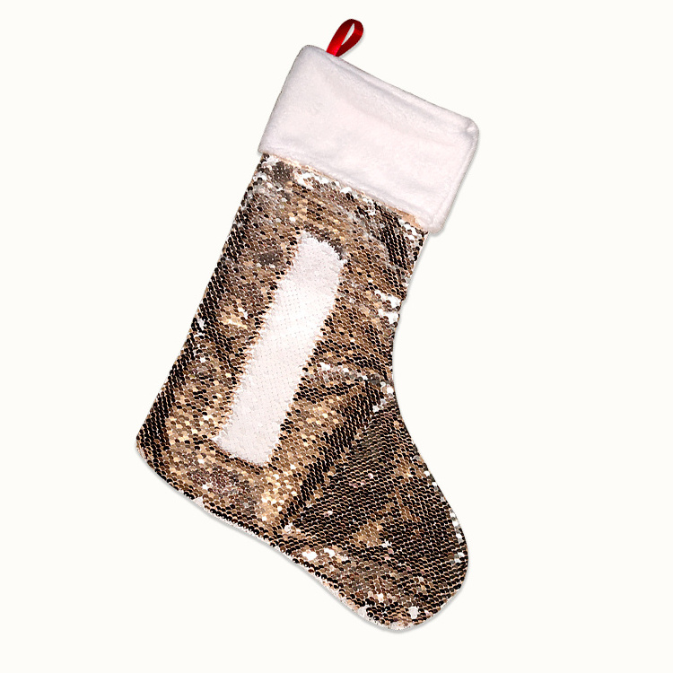 New Christmas Products Shiny Flip Sequins Christmas Socks Sublimation Blank Christmas Tree Pendant