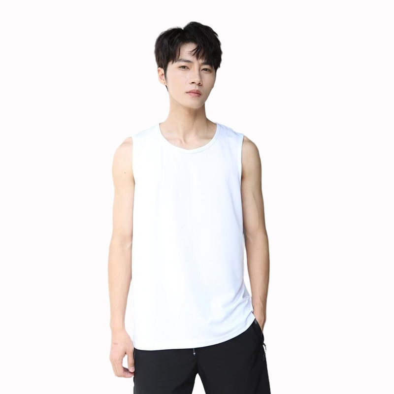 High Quality Custom Print Logo Polyester Sleeveless Men's T shirts Gym Sports Breathable Quick Dry Tank Tops Summer Vests