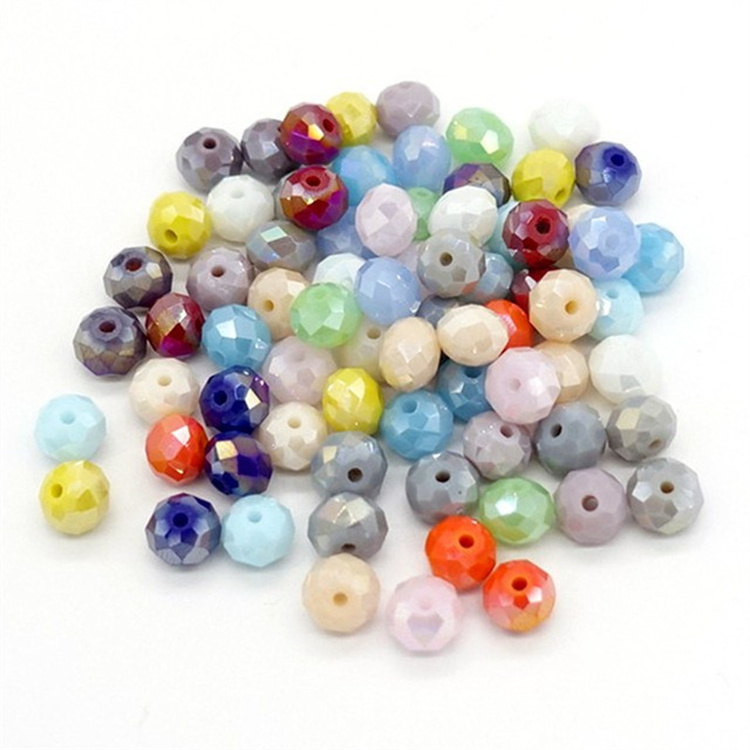 4/6/8/10mm Coating AB Rondelle Natural Austria Crystal Faceted Glass Loose Spacer Beads For DIY Necklace Bracelet Jewelry Making