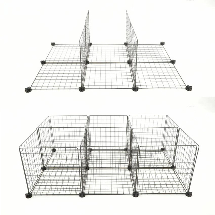 20 pcs Diy  Interlocking With Metal Wire Shelves Versatile Cube Grid Storage Organizer For Living Room, Bedroom, Nursery ect