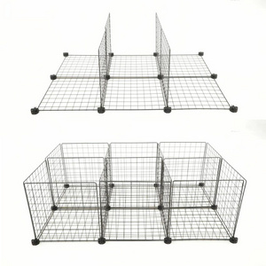 20 pcs Diy  Interlocking With Metal Wire Shelves Versatile Cube Grid Storage Organizer For Living Room, Bedroom, Nursery ect