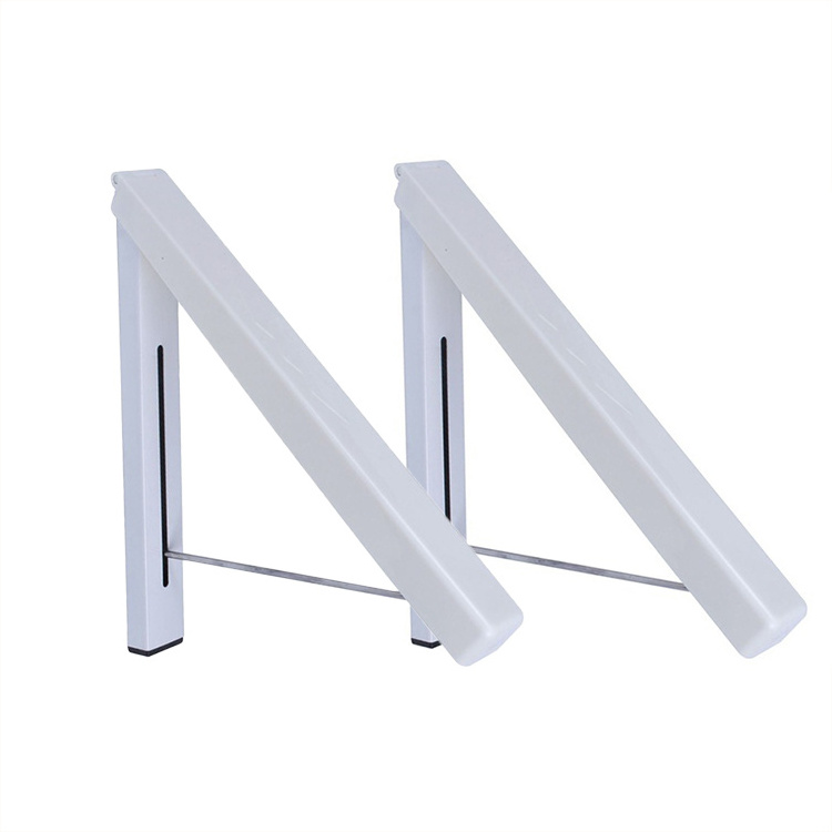 White Retractable Stand Wall Mounted Rod Corner Shelf Storage Metal Wall Quilt Laundry Hangers & Drying Racks,Coat Hanger