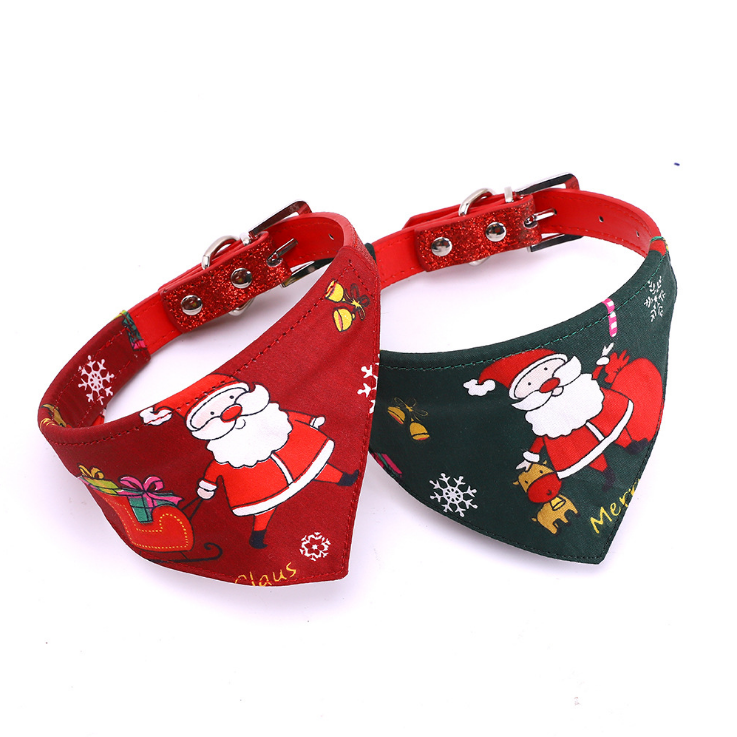 Hot Selling Cat Scarf Adjustable Christmas Dog Bandana with Collar