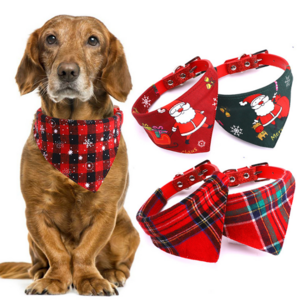 Hot Selling Cat Scarf Adjustable Christmas Dog Bandana with Collar