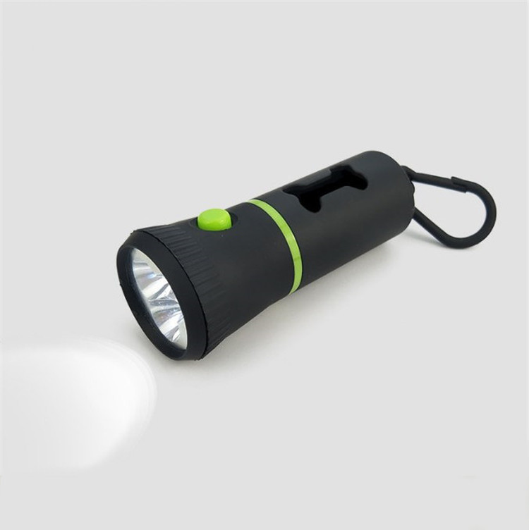 New Portable LED Dog Poop Bag Holder Dispenser with Light Flashlight Collect Pet trash Waste Pop