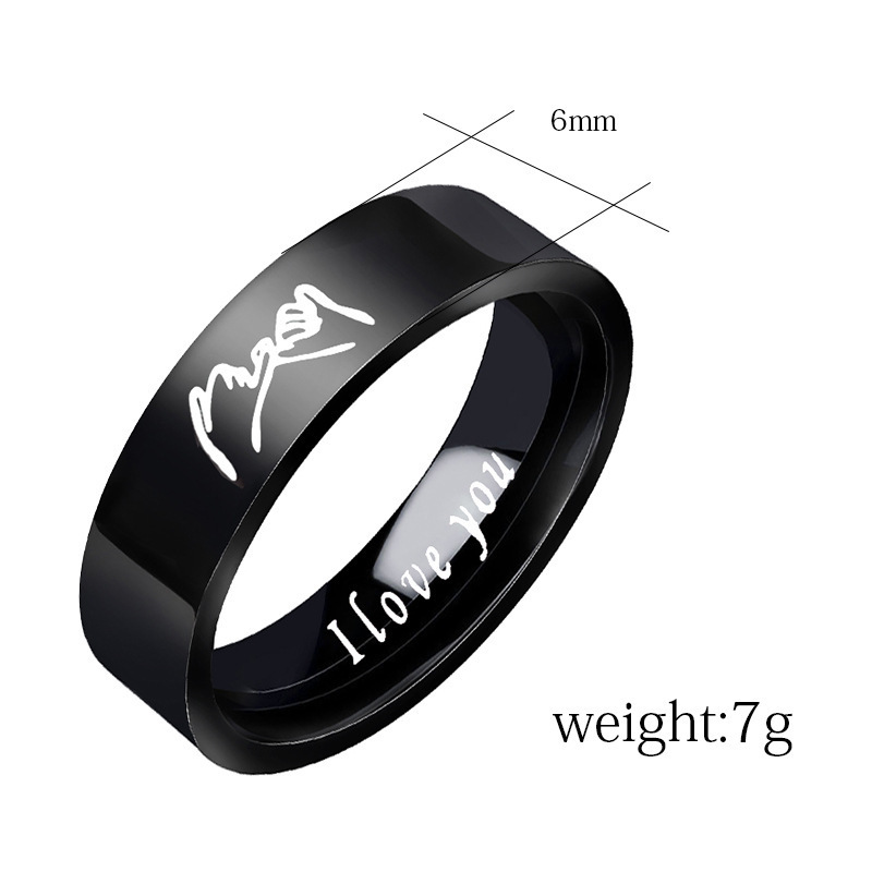 2022 Factory Wholesale Couple Wedding Band Statement Anniversary Promise Ring I Love You Finger-ring