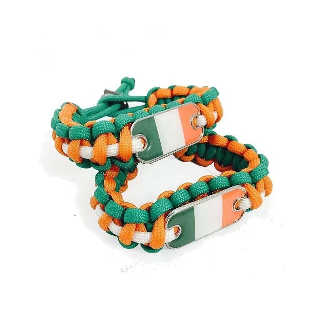 customizable African the Ivory Coast  flag bracelet parachute cord life-saving woven 550 survival paracord bracelet