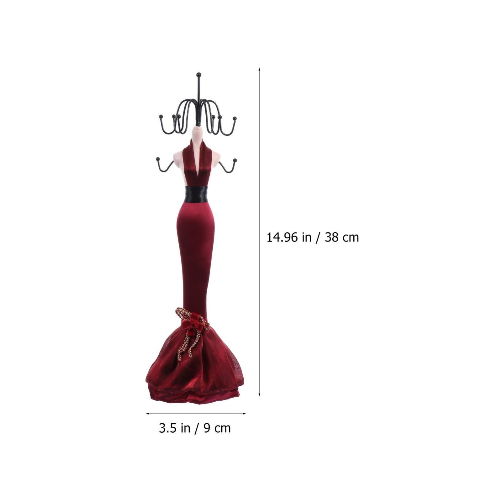 Claret Jewelry Display Stand Model Dress Earring Necklace Ring Jewelry Holder Mannequin Stand Hanging Jewelry Tower Rack