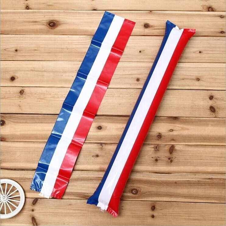 custom national flag printing cheering bam bam thunder stick,2022 soccer inflatable cheer balloon stick clapper