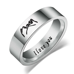 2022 Factory Wholesale Couple Wedding Band Statement Anniversary Promise Ring I Love You Finger-ring