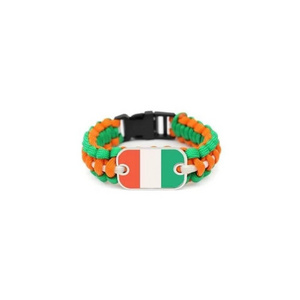 customizable African the Ivory Coast  flag bracelet parachute cord life-saving woven 550 survival paracord bracelet