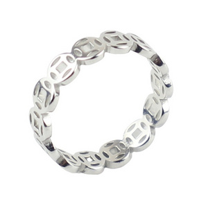 wholesale vintage titanium steel ring stainless steel fortune more wealth transfer ring men's and women's tail ring