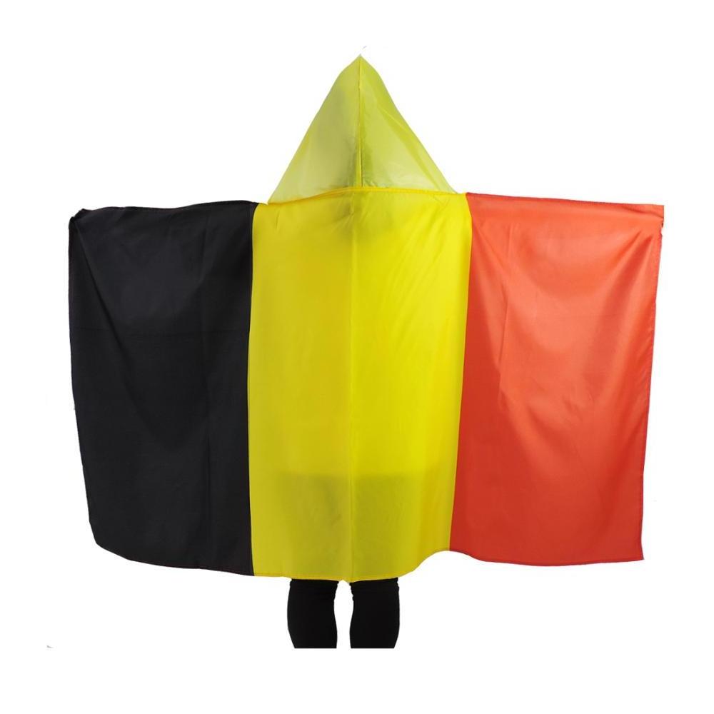 2024 Euro factory custom polyester soccer flag cape ,champion cheering cap belgium body flag