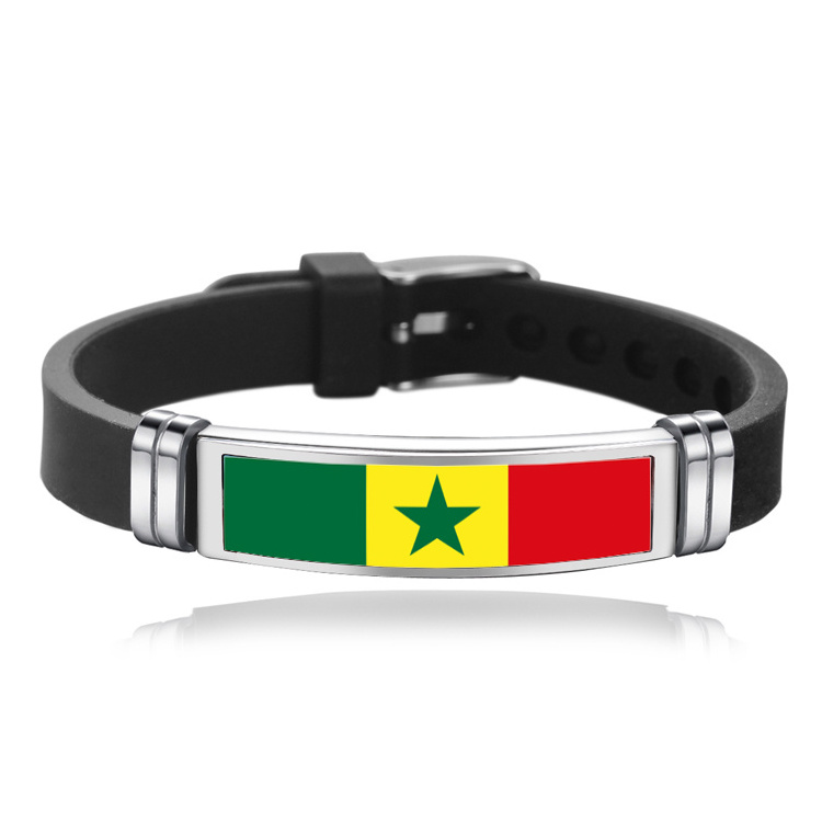 TOP 24 African team flag watch silicone bracelet,national countries African flag silicone rubber Ivory Coast Ethiopia  bracelet