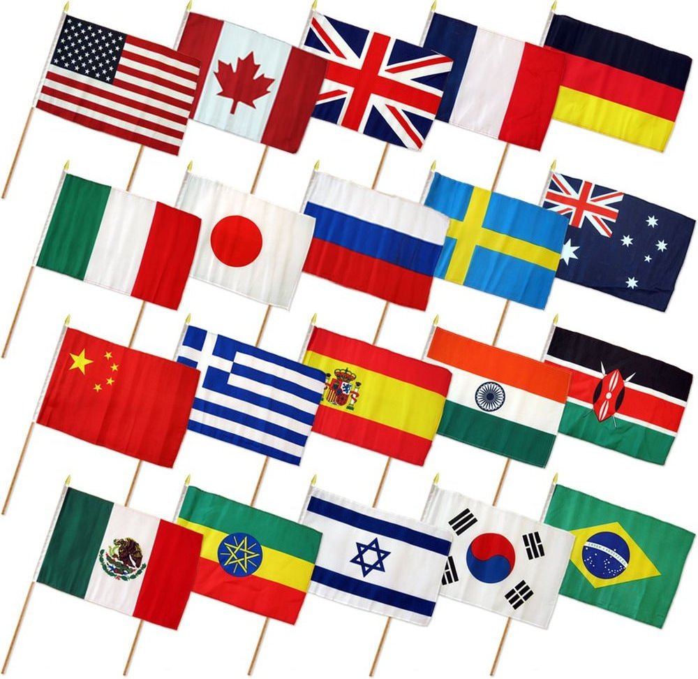 manufacture wholesale cheap mini stick hand held waving  flags all countries, polyester custom logo rod flag