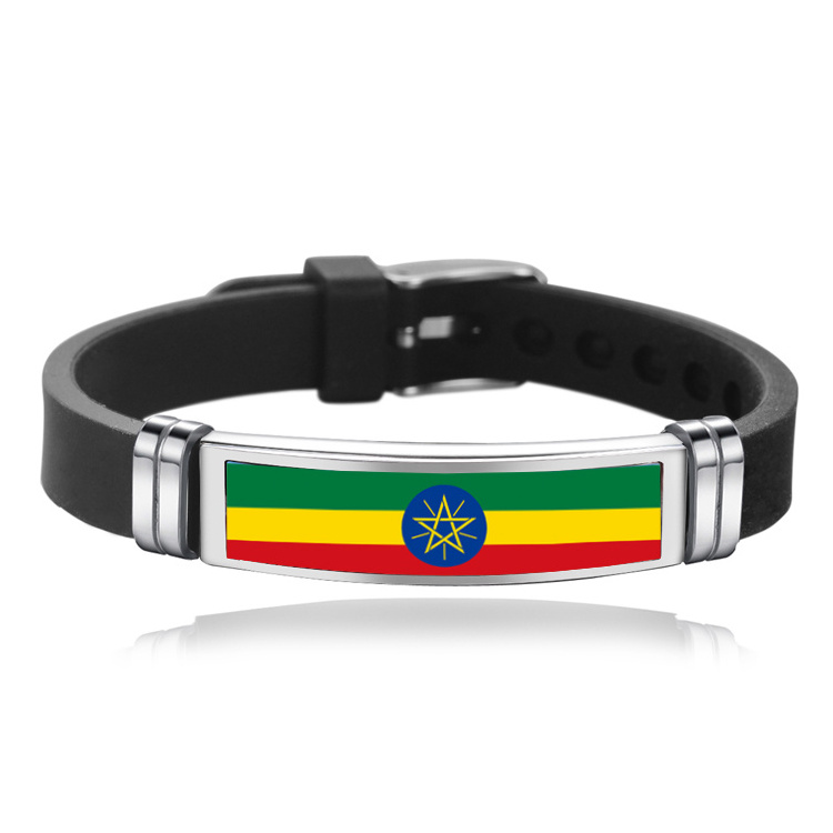 TOP 24 African team flag watch silicone bracelet,national countries African flag silicone rubber Ivory Coast Ethiopia  bracelet