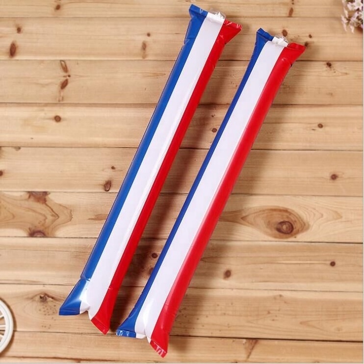 custom national flag printing cheering bam bam thunder stick,2022 soccer inflatable cheer balloon stick clapper