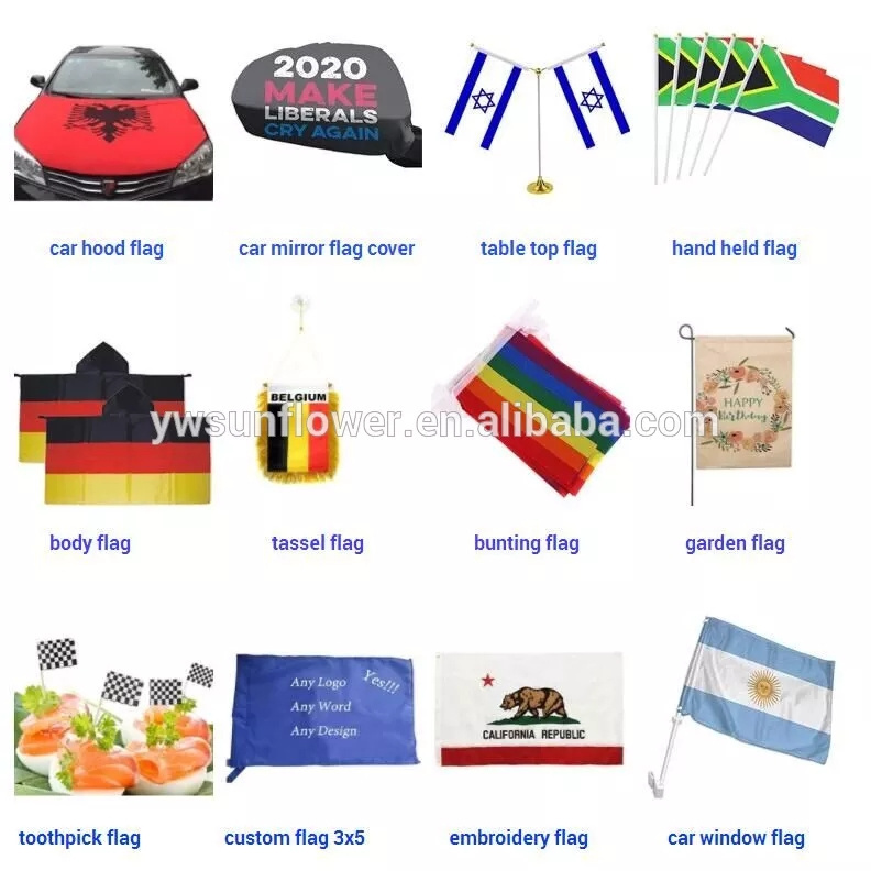 manufacture wholesale cheap mini stick hand held waving  flags all countries, polyester custom logo rod flag