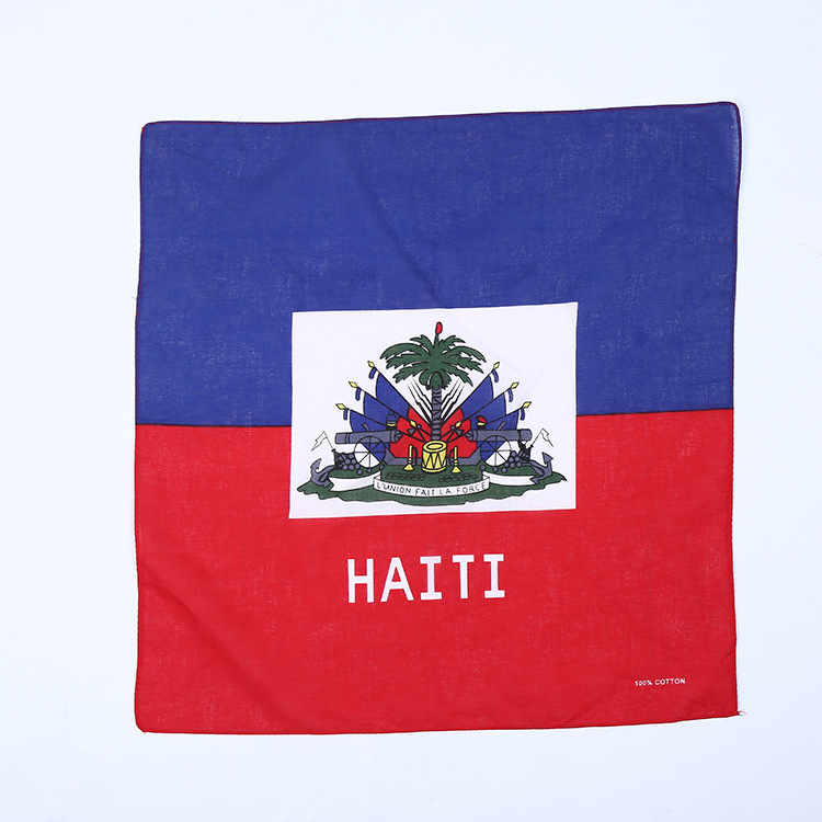 cheering fans flag cotton bandana,national flags kerchief custom haitian barbados bandanas trinidad and tobago headwear