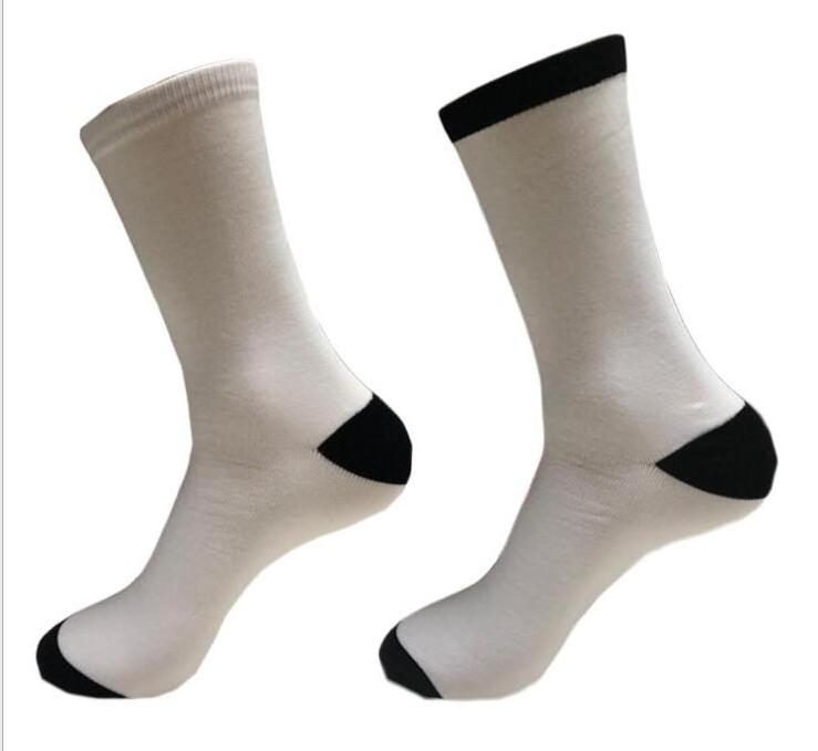 Blank socks for sublimation print work cheap blank socks for screen print wholesale white photo print socks