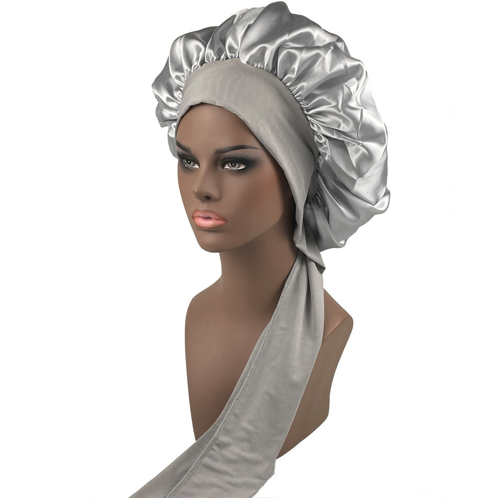 Best Selling Double Layer Hair Bonnet Cap Custom Designer Women Hair Wraps Satin Silk Sleep Sleep Hair Bonnet