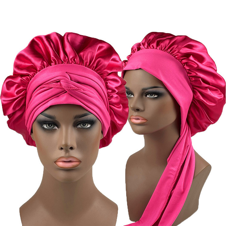 Best Selling Double Layer Hair Bonnet Cap Custom Designer Women Hair Wraps Satin Silk Sleep Sleep Hair Bonnet