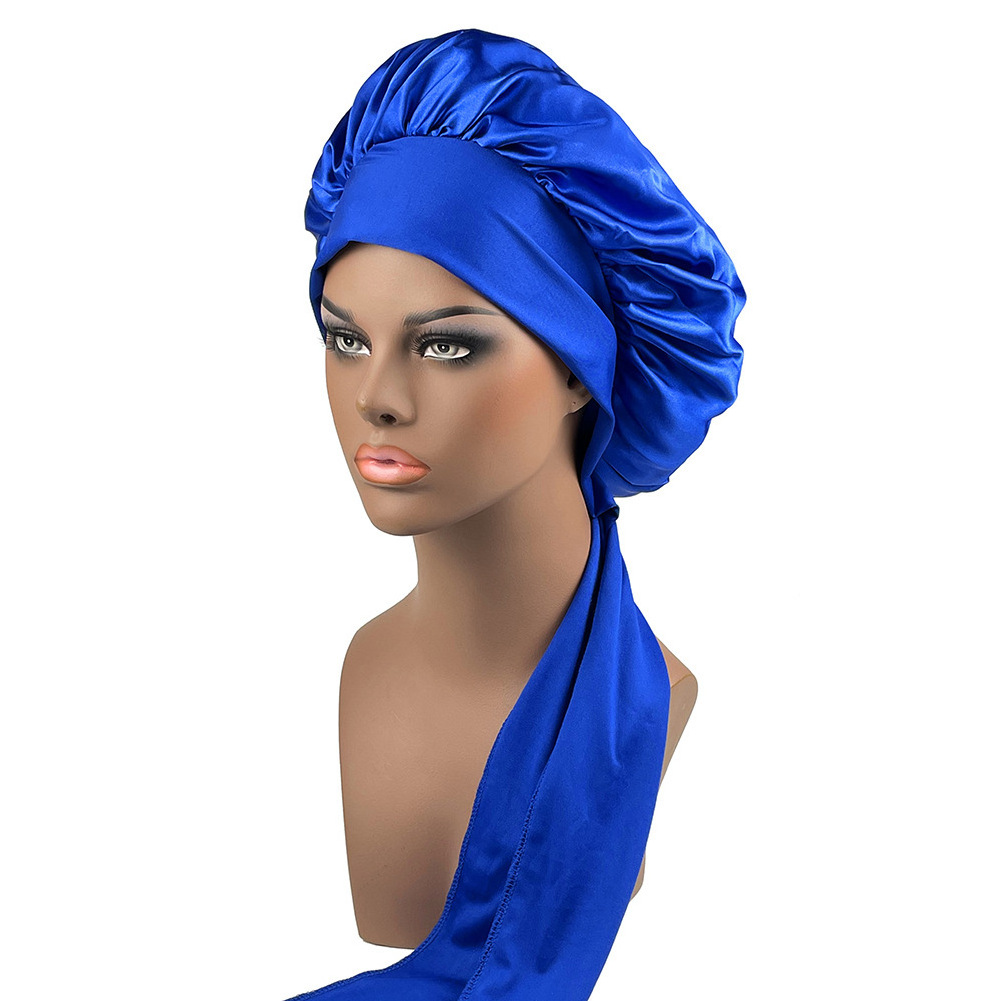 Best Selling Double Layer Hair Bonnet Cap Custom Designer Women Hair Wraps Satin Silk Sleep Sleep Hair Bonnet