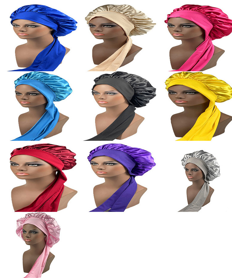 Best Selling Double Layer Hair Bonnet Cap Custom Designer Women Hair Wraps Satin Silk Sleep Sleep Hair Bonnet