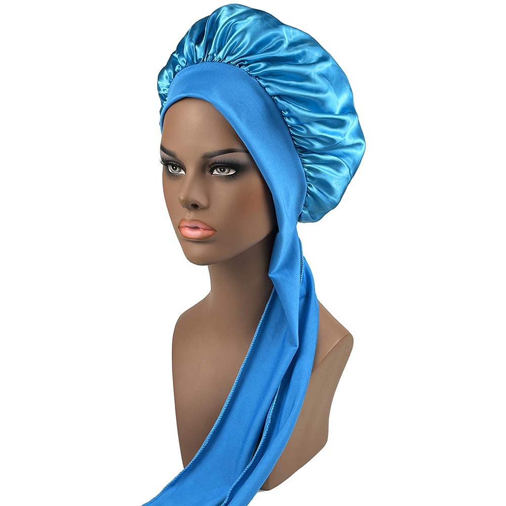 Best Selling Double Layer Hair Bonnet Cap Custom Designer Women Hair Wraps Satin Silk Sleep Sleep Hair Bonnet