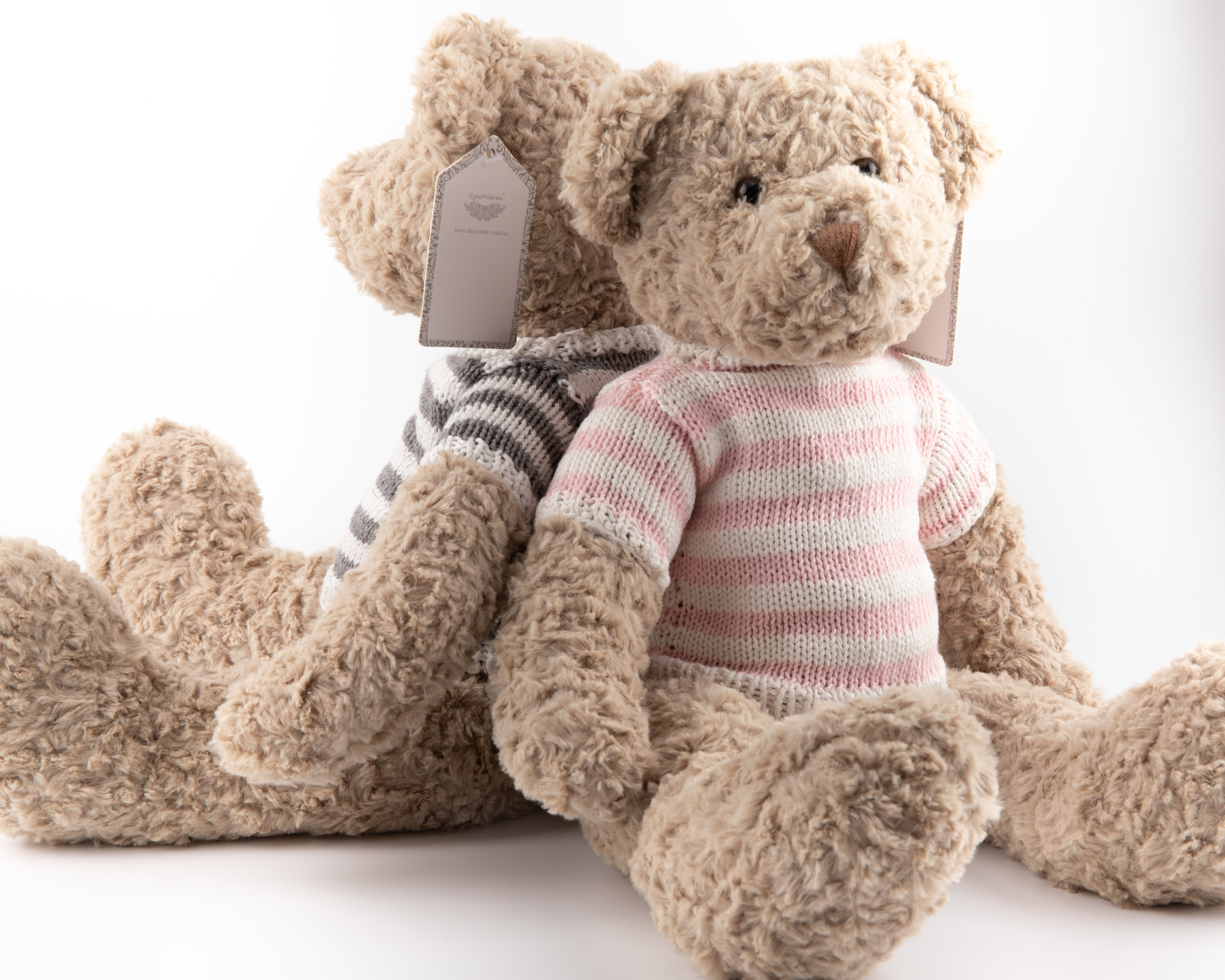 Knitted striped sweater teddy bear decoration to accompany comfort soft cute