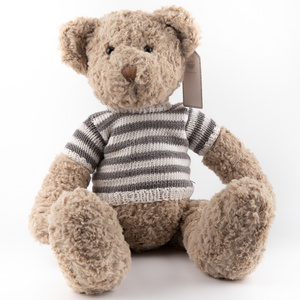 Knitted striped sweater teddy bear decoration to accompany comfort soft cute