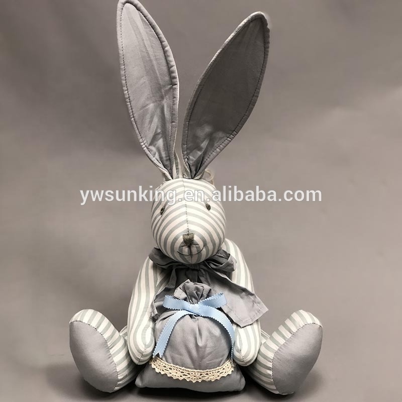 Hot Selling 100% cotton fabric sachet bunny dolls blue dot rabbit toy baby gift home decor