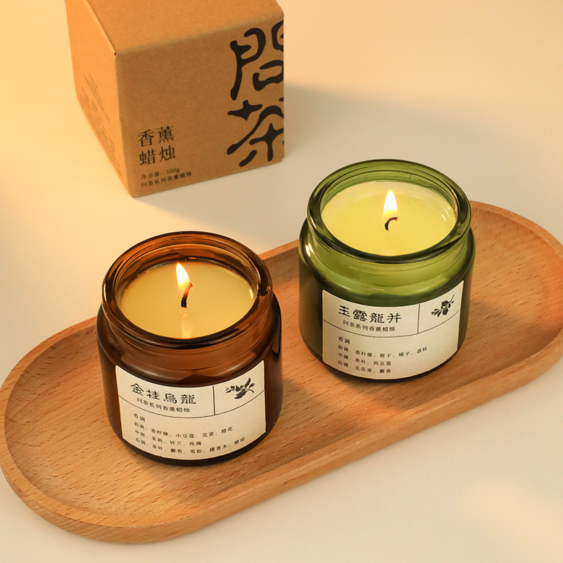 SuXiu OEM Serene Retreat Organic Glass Jar Candle Set  Soothing Aroma for Mindful Relaxation  Minimalist Home Fragrance