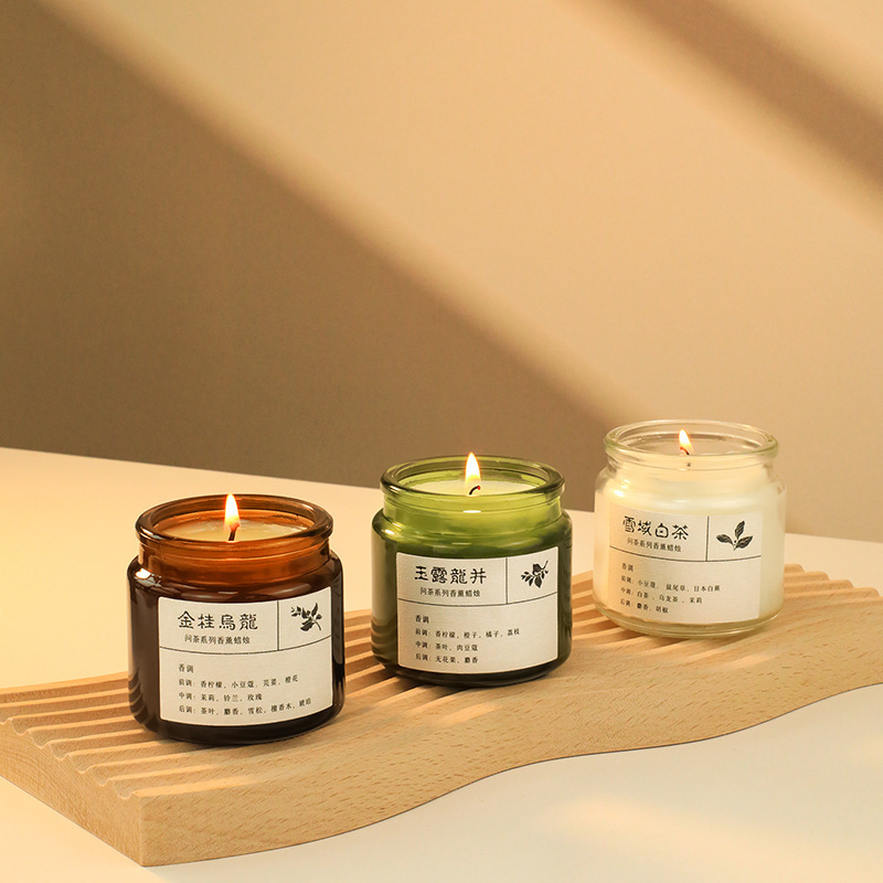 SuXiu OEM Serene Retreat Organic Glass Jar Candle Set  Soothing Aroma for Mindful Relaxation  Minimalist Home Fragrance