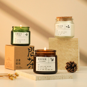 SuXiu OEM Serene Retreat Organic Glass Jar Candle Set  Soothing Aroma for Mindful Relaxation  Minimalist Home Fragrance