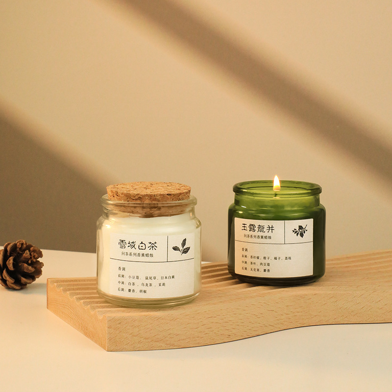 SuXiu OEM Serene Retreat Organic Glass Jar Candle Set  Soothing Aroma for Mindful Relaxation  Minimalist Home Fragrance