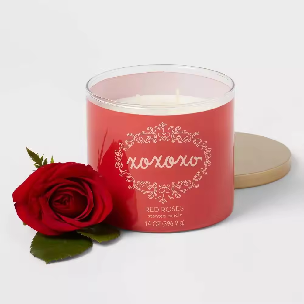 SuXiu OEM create a romantic atmosphere Captivating aroma Luxurious three core velvet rose scented candles