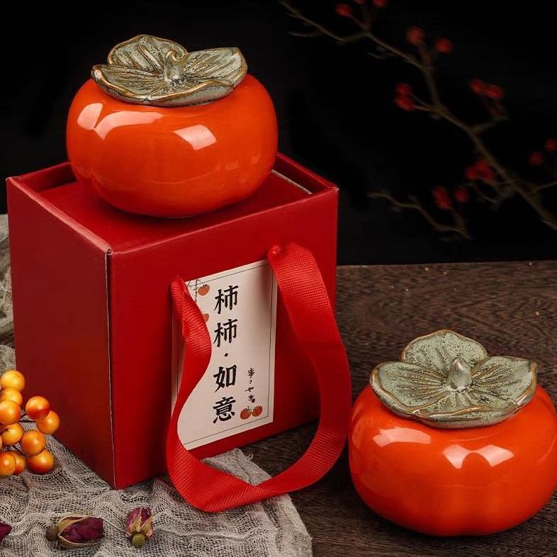 SuXiu OEM mini candle New Year persimmon Ruyi scented candle gift graduation banquet wedding with persimmon candle gift