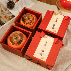 SuXiu OEM mini candle New Year persimmon Ruyi scented candle gift graduation banquet wedding with persimmon candle gift