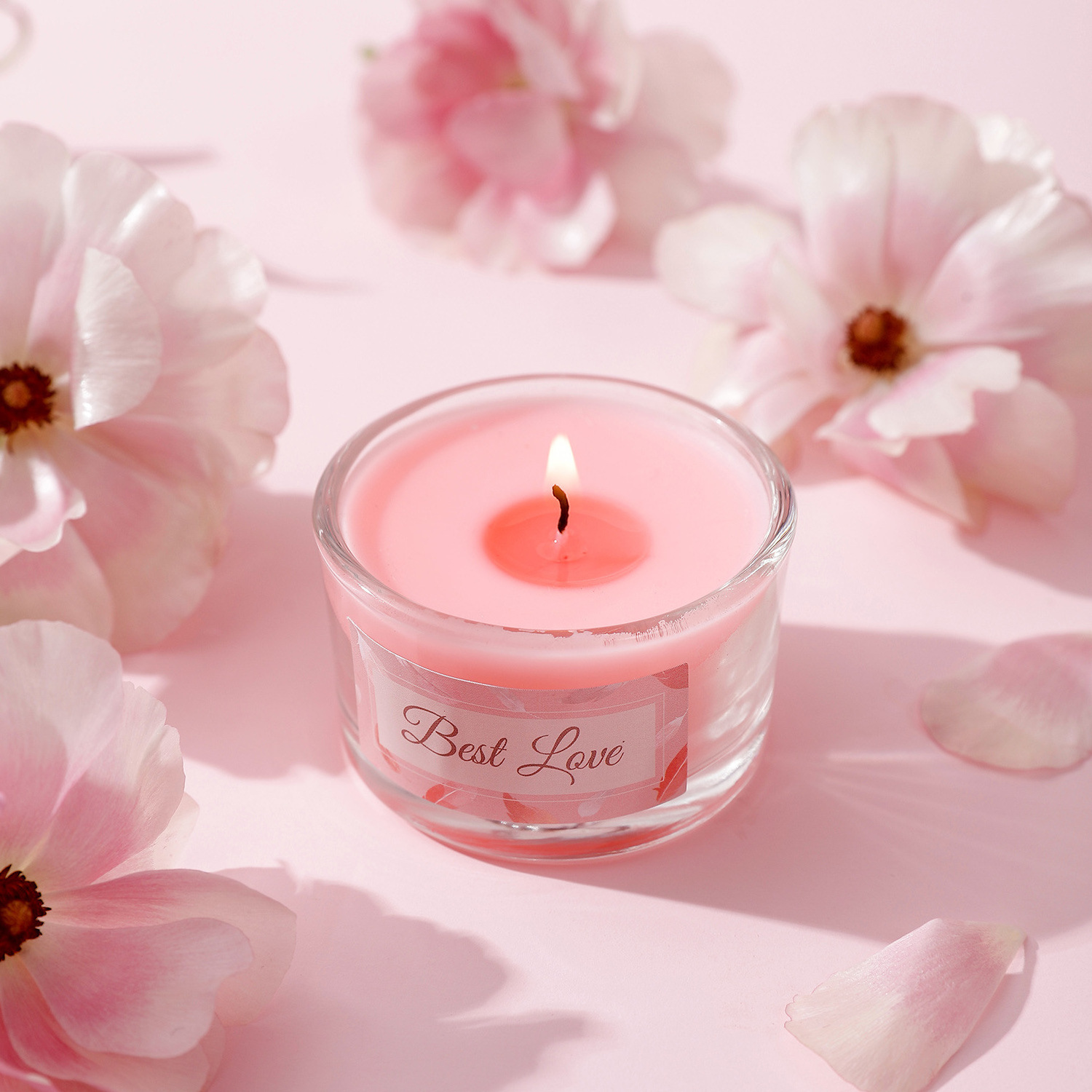 SuXiu OEM Confession aromatherapy candle Valentine's Day romantic aromatherapy candle Home glass Aromatherapy 6-piece pink