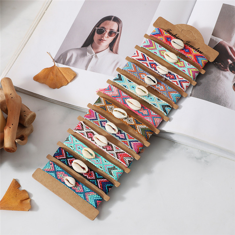 Bohemian Handmade Personalized Nepalese ethnic style shell bracelet Multi Color Beautiful Friendship Bracelet