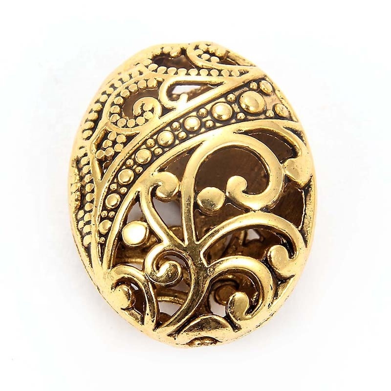 11x17x22mm Trendy Tibetan Silver Antique copper gold Plated Ellipse Shaped Hollow Spacer Bead DIY Jewelry Making Bracelets