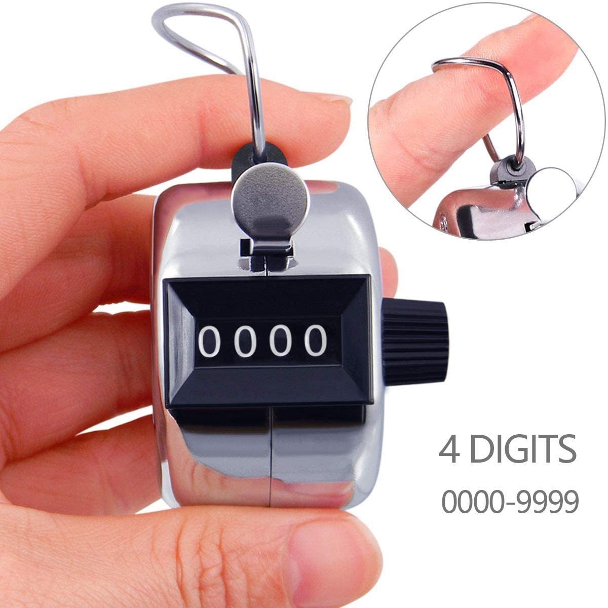 SXH5136 Factory Wholesale  Premium Manual Hand Tally Counter  4 Digital  Metal Chromed Clicker