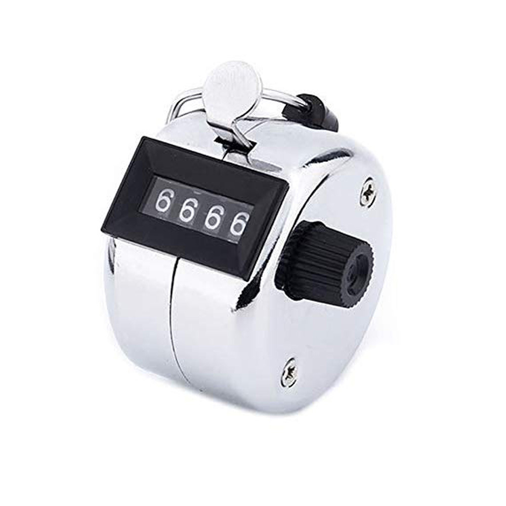 SXH5136 Factory Wholesale  Premium Manual Hand Tally Counter  4 Digital  Metal Chromed Clicker