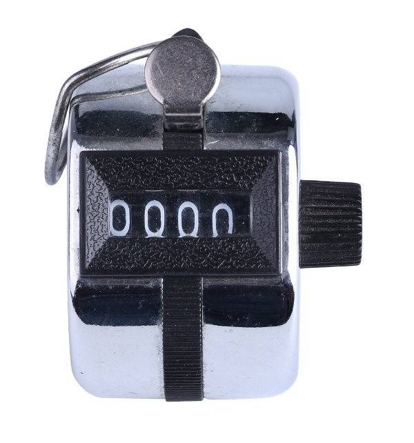 SXH5136 Factory Wholesale Golf  Counter   Metal Chromed Clicker with 4 Digit Number Hand Held Tally Counter