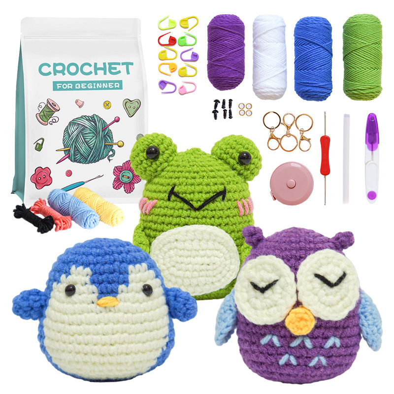 Crochet Kit for Beginners DIY Knitting Animal Starter Kit Beginner for Adults DIY Material Package