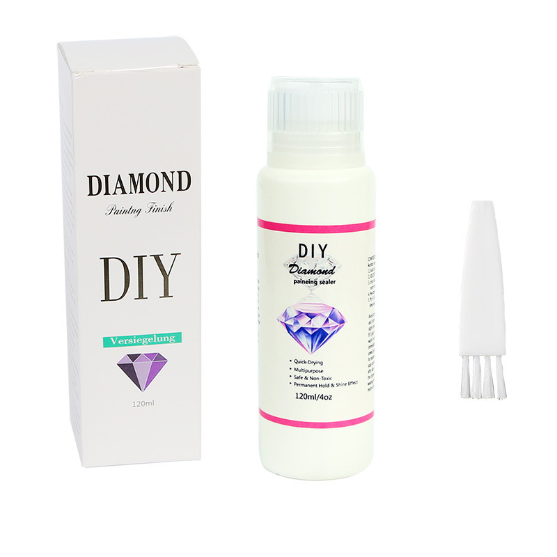 120ML Diamond Painting Sealer with Brush 5D Diamond Painting Glue and Jigsaw Puzzle Glue for Permanent Hold & Shine Effect