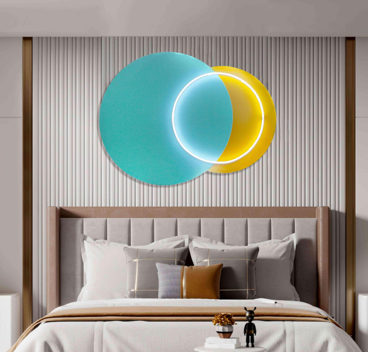 Crystal Porcelain Painting Living room Decorative Painting Round LED wall art Still Life Painting