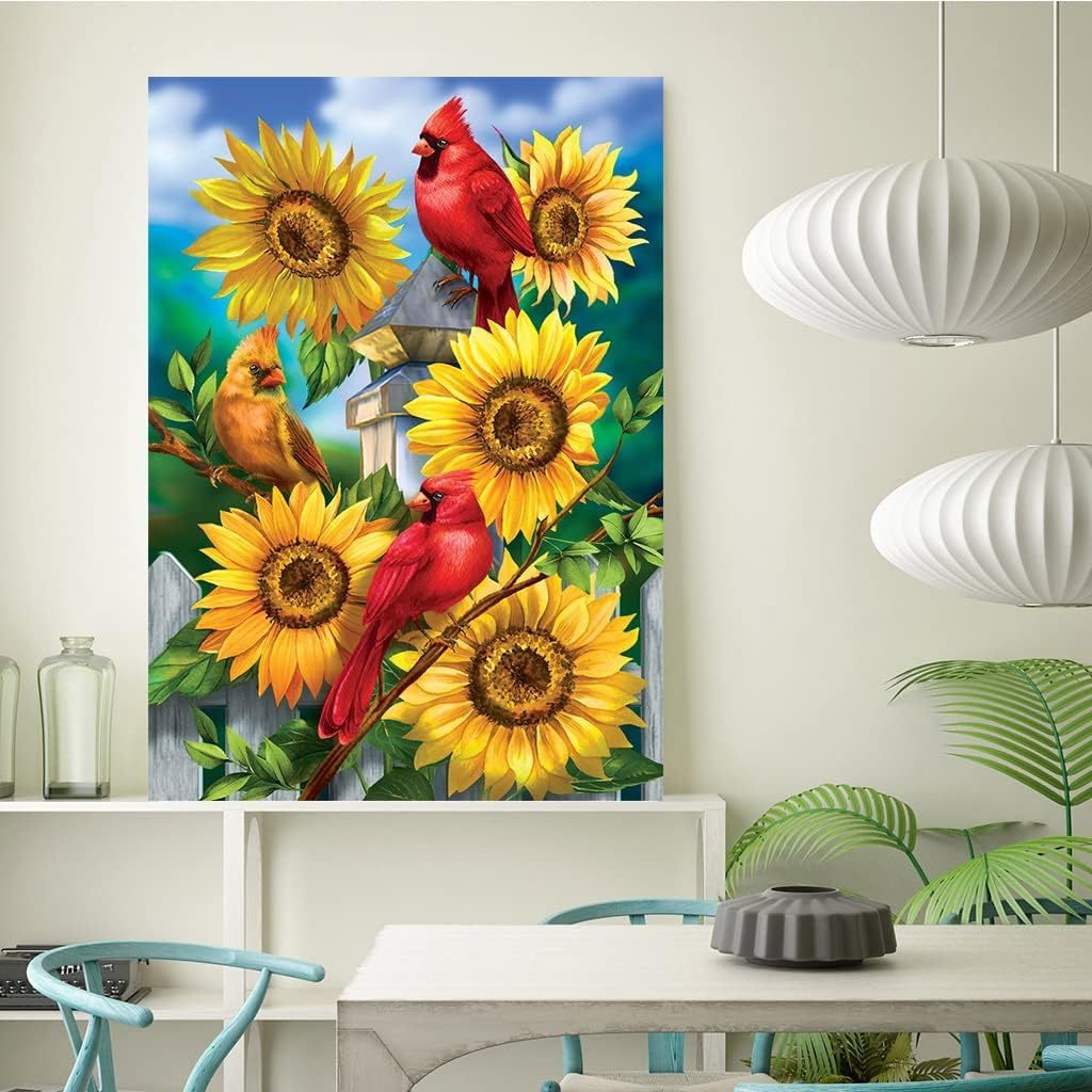 Diamond painting plants and flowers series sunflower bird hand-embroidered premium ambience art wall decorative painting gift