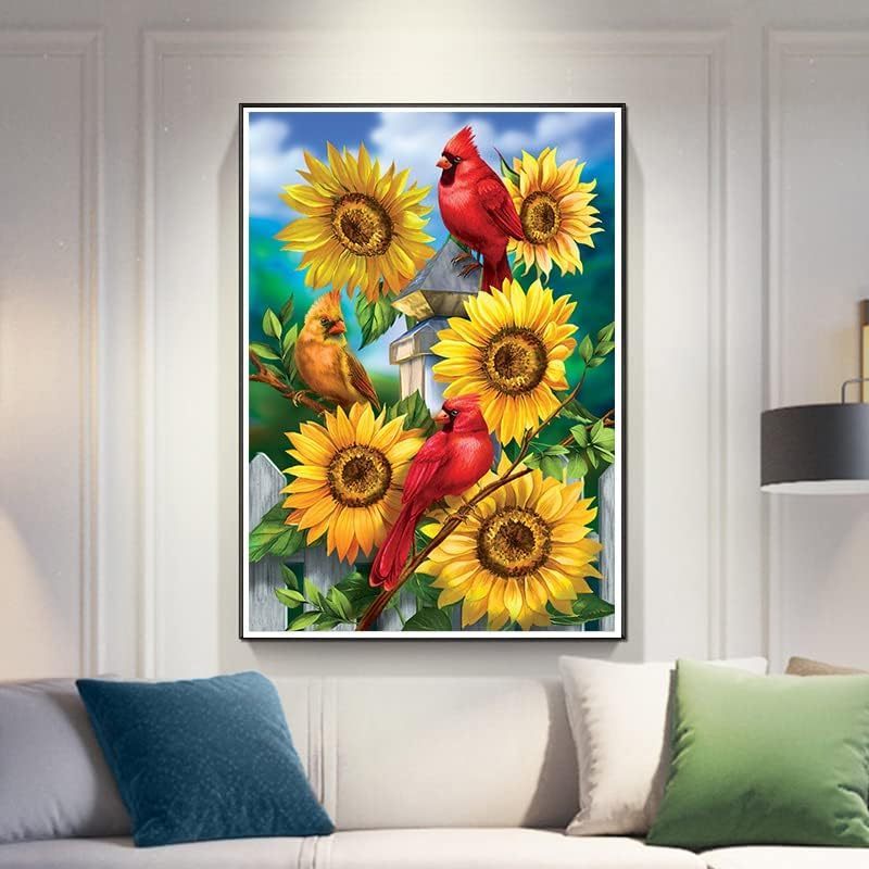 Diamond painting plants and flowers series sunflower bird hand-embroidered premium ambience art wall decorative painting gift